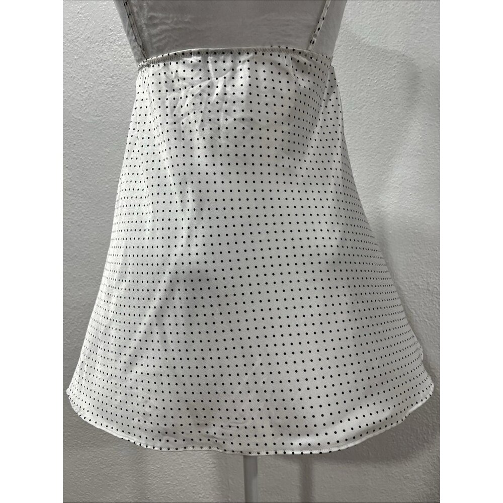 Vtg VICTORIA’S SECRET White Polka Dot  Satin Babydoll Cami Top Fairy Y2k 2000s M - Picture 6 of 12